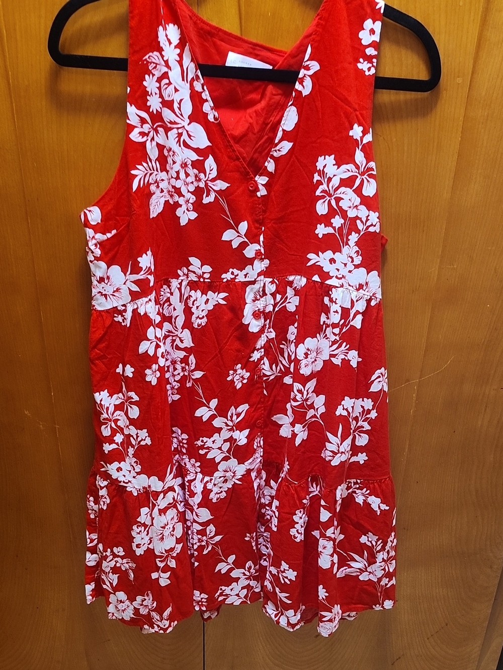 LaurenConrads Red Floral V-Neck Sleeveless Women’s Dress